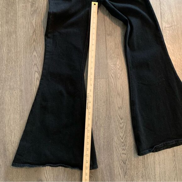 FOREVER 21 Flair Jeans Women Medium Black Stretch Elastic Waist Pull on Boho. - Picture 13 of 15